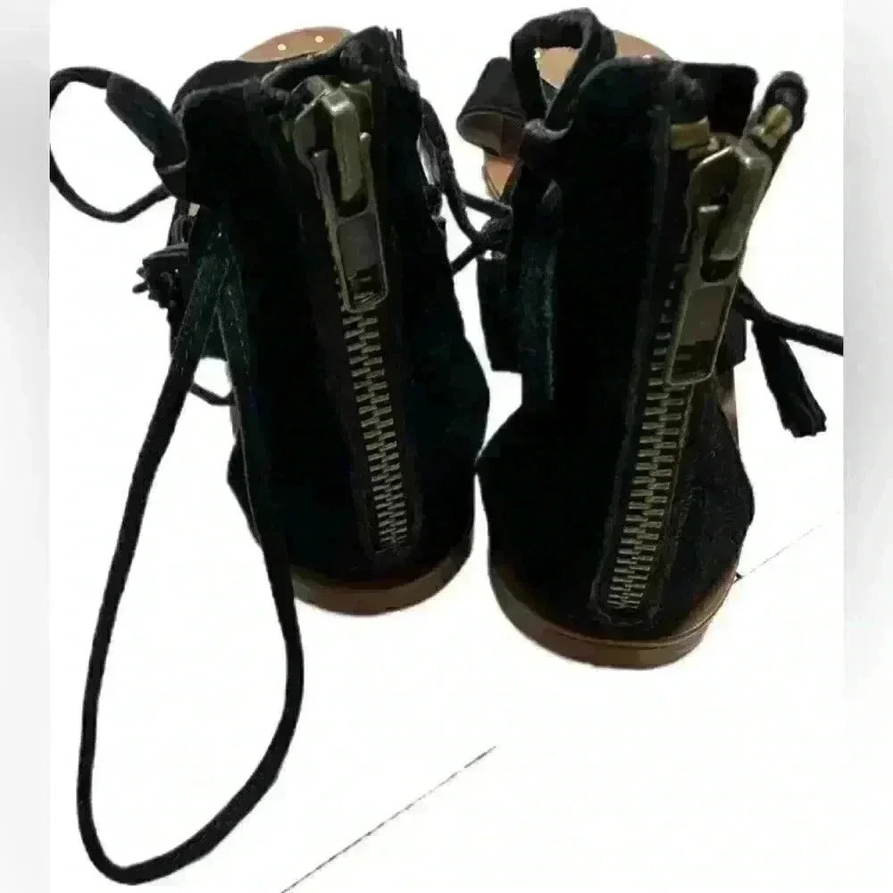 Madewell Women’s Sandals Size 7 Bridget Black Lace Up Gladiator Sandals - Picture 5 of 7
